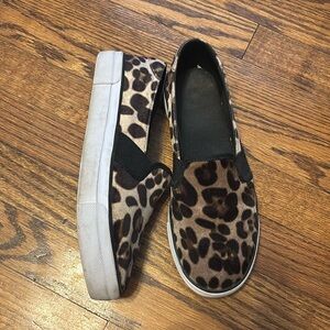 Velour Leopard Print Sneakers